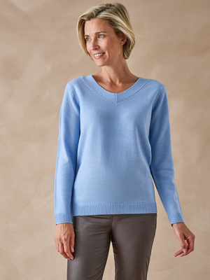 Pull encolure V manches longues