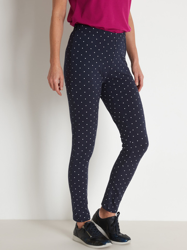Lot de 2 leggings en jersey - Daxon - Imprimé pois marine