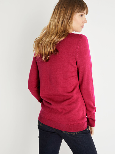 Pull encolure ronde 50% laine mérinos - Daxon - 