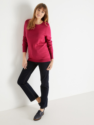 Pull encolure ronde 50% laine mérinos - Daxon - 