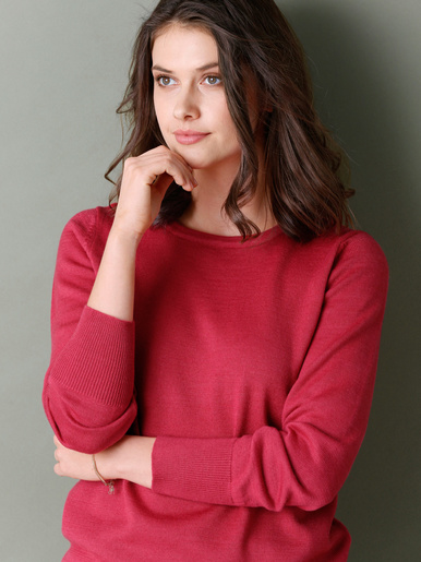 Pull encolure ronde 50% laine mérinos - Daxon - 