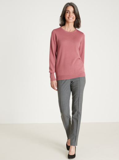 Pull encolure ronde 50% laine mérinos - Daxon - 
