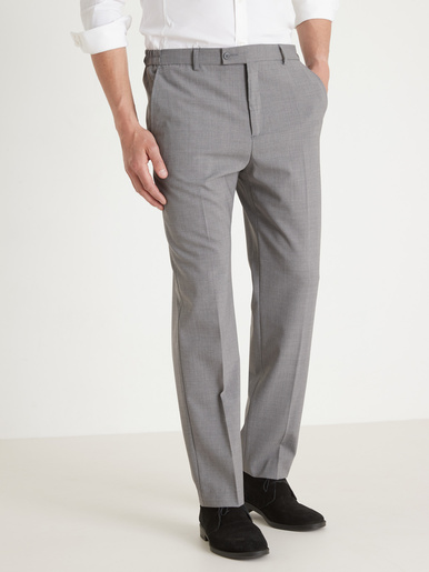 Pantalon ville élastiqué 43% laine - Daxon - Gris