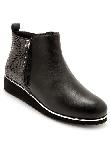 Boots double glissière à aérosemelle® - Pédiconfort - Noir uni