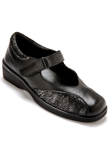 Salomés extra larges semelle amovible - Pédiconfort - Noir