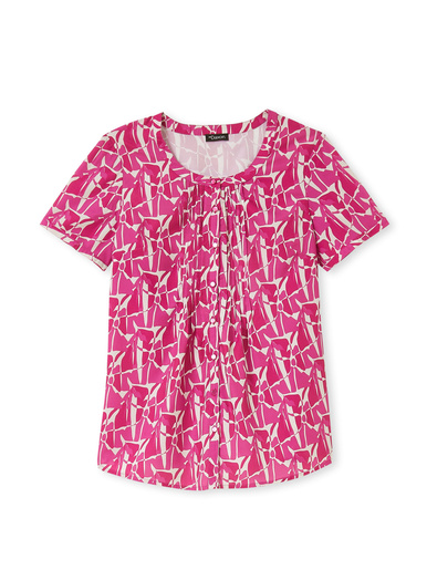 Blouse en microfibre manches courtes - Daxon - Imprimé violine
