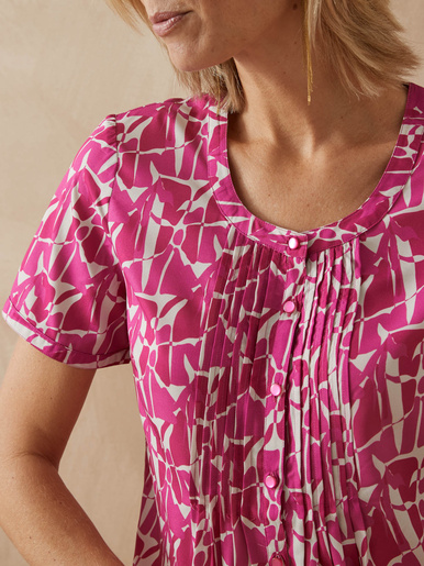 Blouse en microfibre manches courtes - Daxon - Imprimé violine