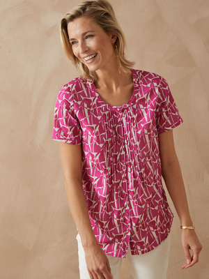 Blouse en microfibre manches courtes