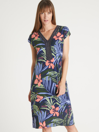 Robe en maille avec perles fantaisie