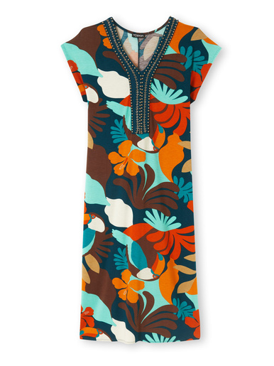 Robe en maille avec perles fantaisie