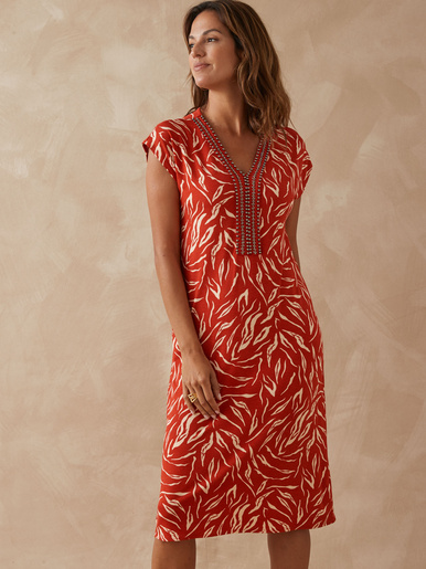 Robe en maille avec perles fantaisie - Daxon - 