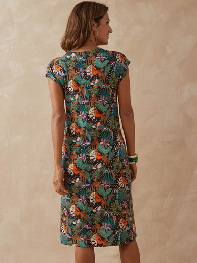 Robe en maille avec perles fantaisie
