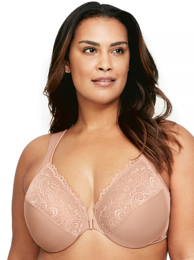 Soutien-gorge agrafé devant - Glamorise - Cappuccino