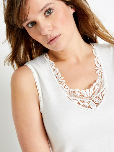 Chemise sans manches, 10% laine