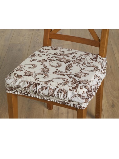 Lot de 2 galettes de chaises élastiquées - Daxon - Imprimé marron