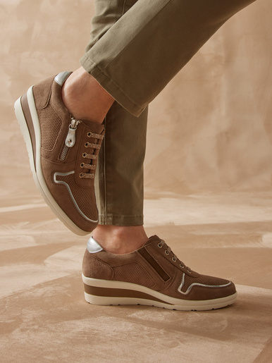 Baskets cuir à aérosemelle® - Pédiconfort - Marron