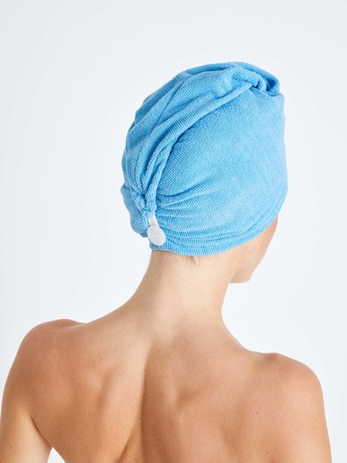 Turban éponge - Carré d'azur - Bleu