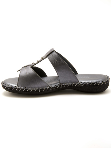 Mules cuir, ouverture totale