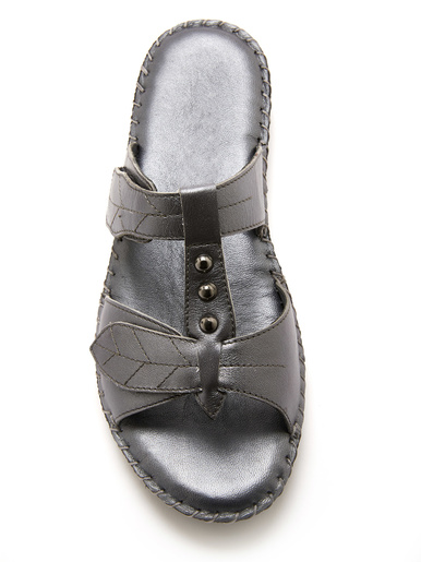 Mules cuir, ouverture totale