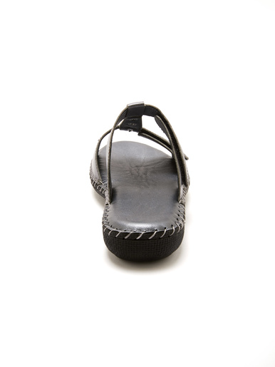 Mules cuir, ouverture totale
