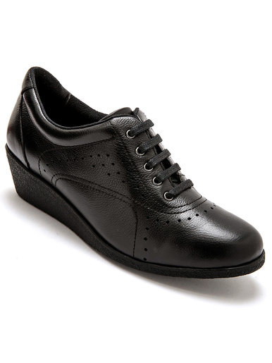 Derbies cuir à lacets - Pédiconfort - Noir