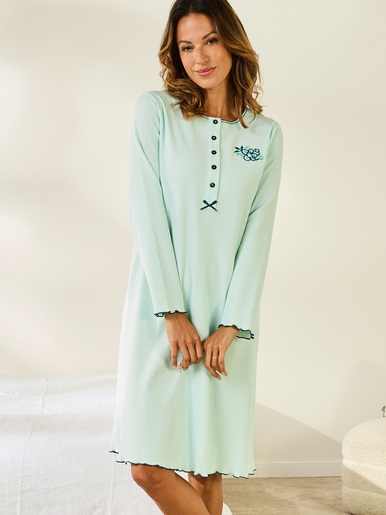 Chemise de nuit courte interlock