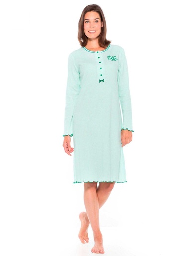 Chemise de nuit courte interlock - Daxon - Aqua