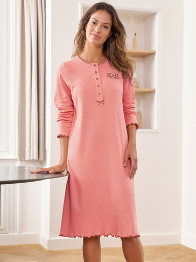 Chemise de nuit courte interlock - Daxon - Corail
