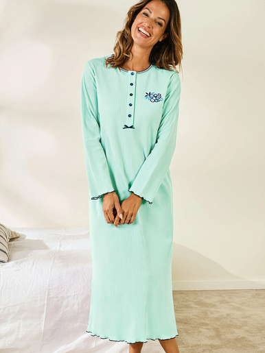 Chemise de nuit longue, interlock