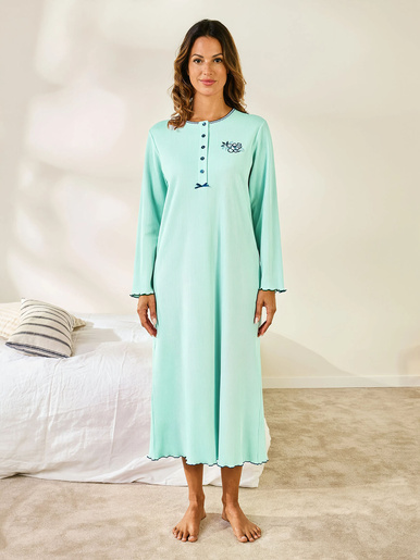 Chemise de nuit longue, interlock