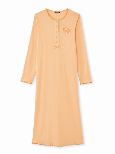 Chemise de nuit longue, interlock