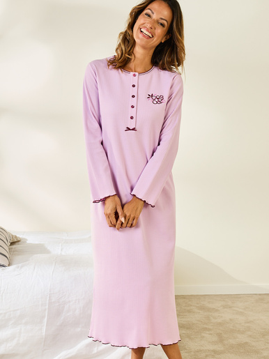 Chemise de nuit longue, interlock