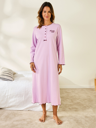 Chemise de nuit longue, interlock