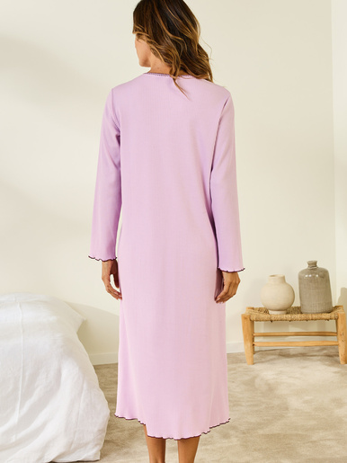 Chemise de nuit longue, interlock