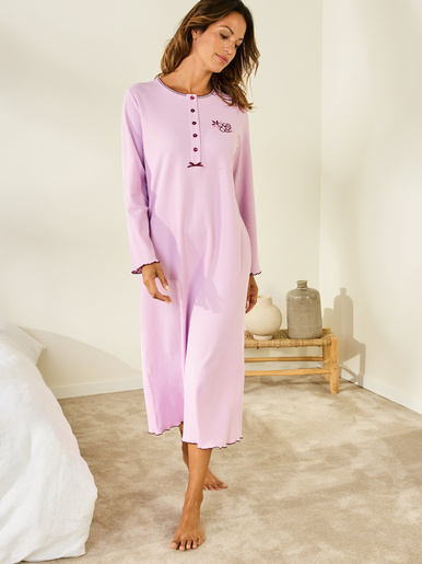 Chemise de nuit longue, interlock