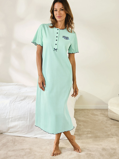 Chemise de nuit longue, interlock