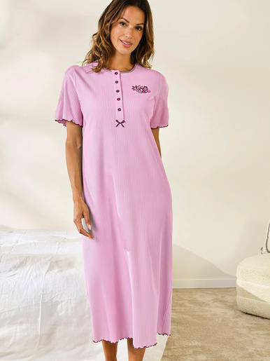 Chemise de nuit longue, interlock