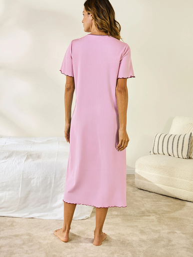 Chemise de nuit longue, interlock