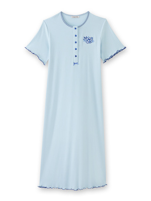 Chemise de nuit longue, interlock