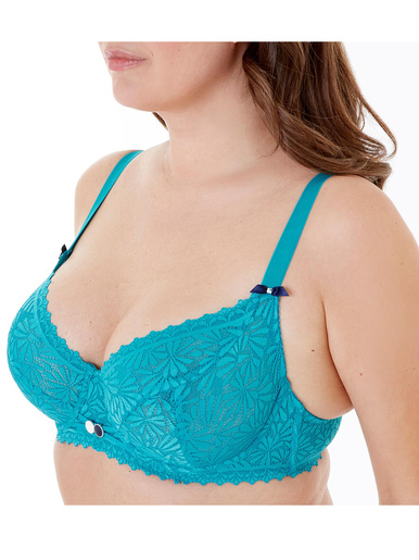 Soutien-gorge grand maintien, Check-in - Pommpoire - Turquoise
