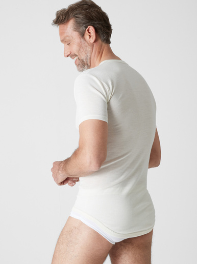 Lot de 2 maillots de corps V coton/laine