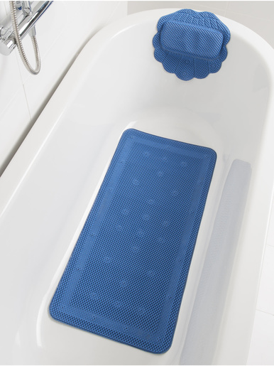 Tapis baignoire antiglisse + repose-tête -  - Marine