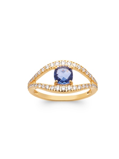 Bague améthyste et zirconias