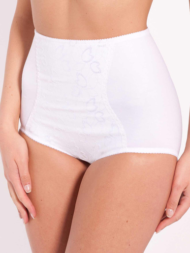Gaine-culotte plastron en maille brodée - Daxon - Blanc