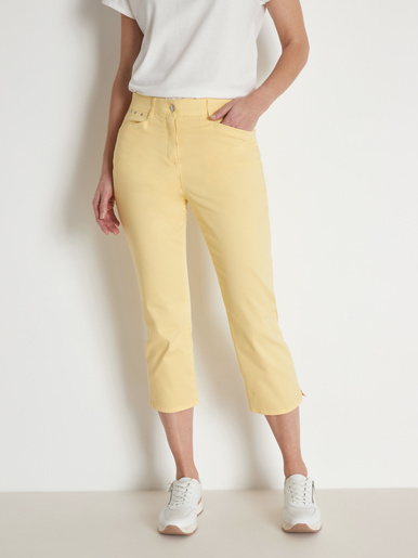 Pantalon corsaire en toile extensible - Daxon - Jaune