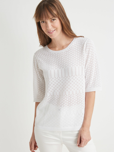 Pull manches au coude - Daxon - Blanc