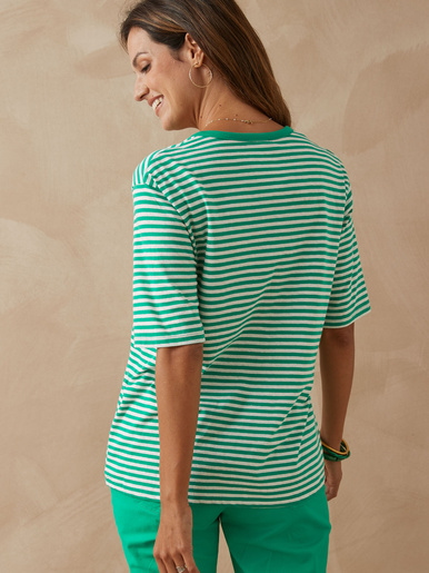 Tee-shirt marinière avec lin