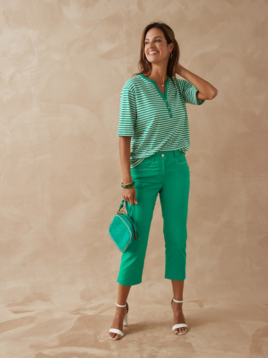 Tee-shirt marinière avec lin