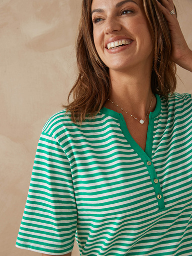 Tee-shirt marinière avec lin