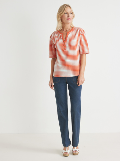 Tee-shirt marinière avec lin
